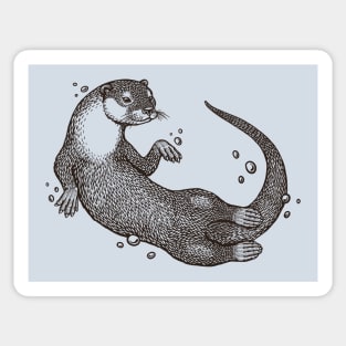 Swimming Otter Sticker